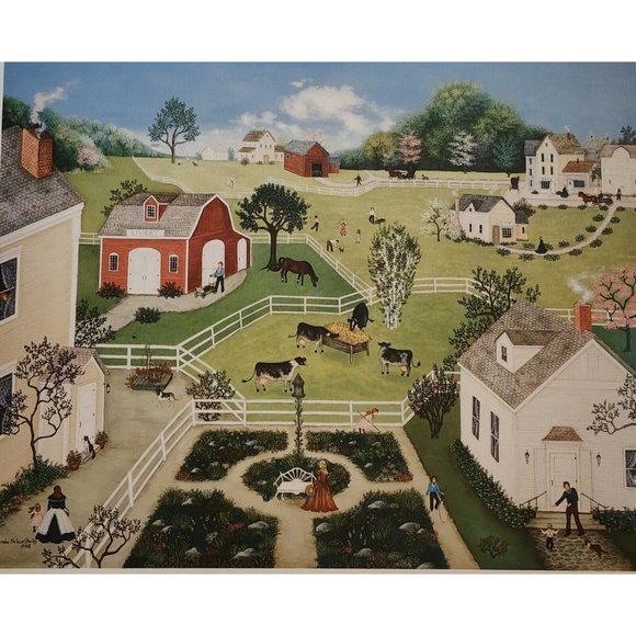 "Susanne's Flower Garden" Lithograph Print by Linda Nelson Stocks19 x 16 in.